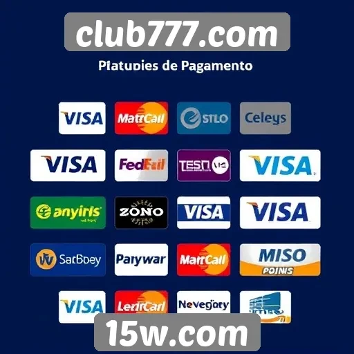 Opções de pagamento disponíveis no club777.com